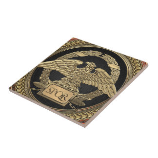 [100] Gold Roman Imperial Eagle on Gold Medallion Tile