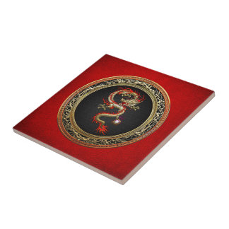 [100] Golden Chinese Dragon Fucanglong Tile