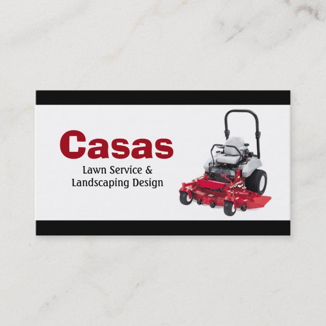 100 Grass Lawn Landscaping Mowing Business Card (Front)