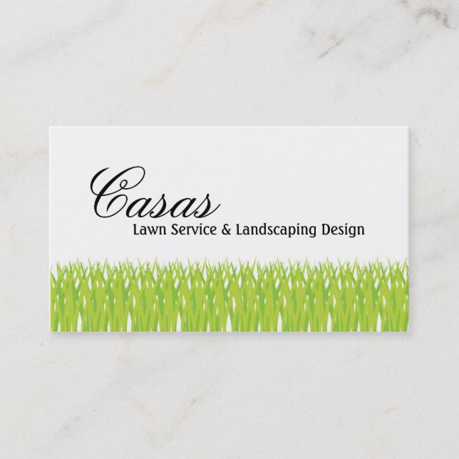 100 Grass Lawn Landscaping Mowing Business Card (Front)