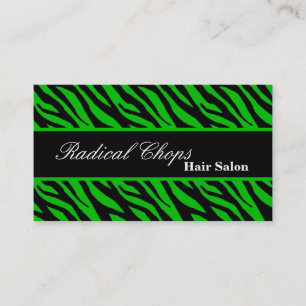 100 Green Black Zebra Print Pattern Business Card