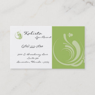 100 Green Logo Spa Resort Retreat Business Card