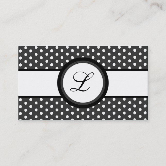 100 Grey Polkadot Pokadot Business Card (Front)