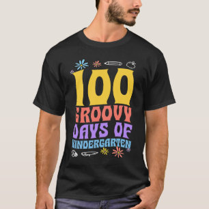 100 Groovy Days Of Kindergarten School 60s 70s Sty T-Shirt