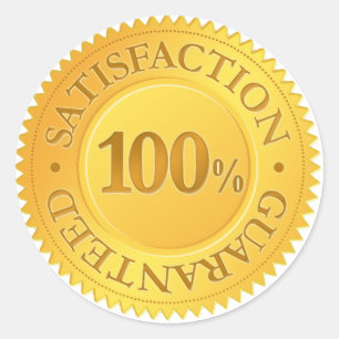 100% Guarantee Classic Round Sticker
