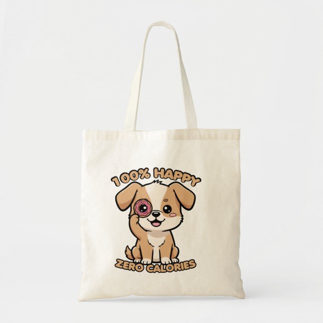 100% Happy Zero Calories Tote Bag (Front)