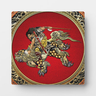 [100] Hokusai - Shoki Riding Shishi Lion Plaque