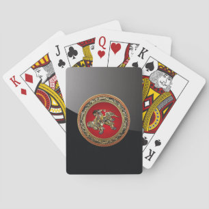 [100] Hokusai - Shoki Riding Shishi Lion Playing Cards