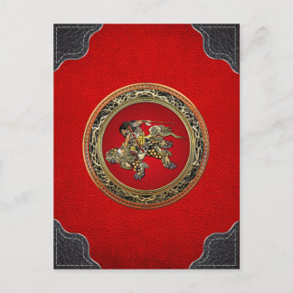 [100] Hokusai - Shoki Riding Shishi Lion Postcard
