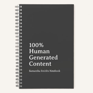 100% Human Generated Content Custom Personalised  Notebook