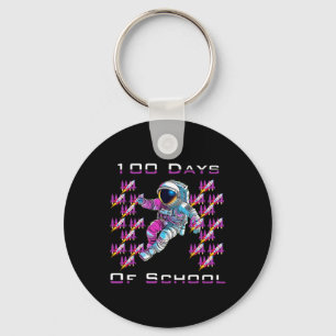 100 hundred Days of School Astronauts and Space Ro Key Ring