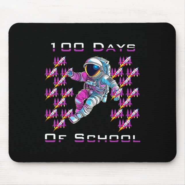 100 hundred Days of School Astronauts and Space Ro Mouse Mat (Front)