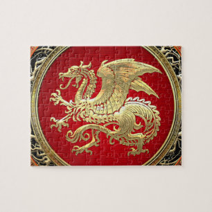 [100] Icelandic Dragon, Landvættir [Gold] Jigsaw Puzzle