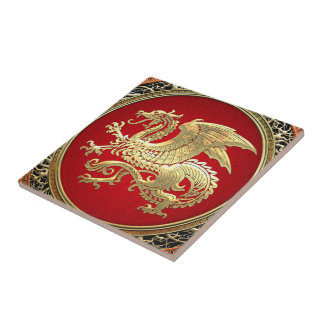 [100] Icelandic Dragon, Landvættir [Gold] Tile
