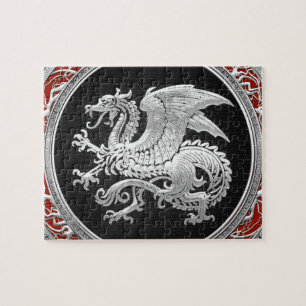 [100] Icelandic Dragon, Landvættir [Silver] Jigsaw Puzzle