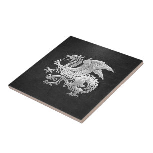 [100] Icelandic Dragon, Landvættir [Silver] Tile
