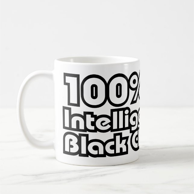 100% Intelligent Black Child Coffee Mug (Left)