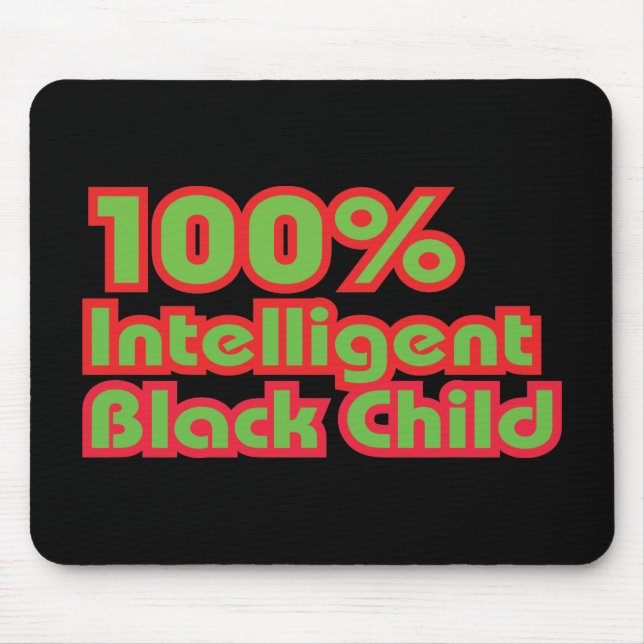 100% Intelligent Black Child Mouse Mat (Front)