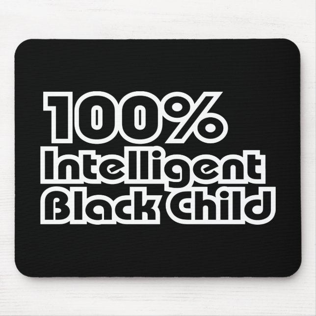 100% Intelligent Black Child Mouse Mat (Front)