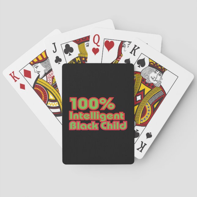 100% Intelligent Black Child Playing Cards (Back)