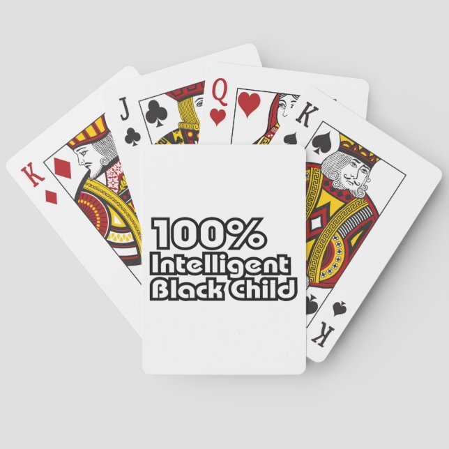 100% Intelligent Black Child Playing Cards (Back)