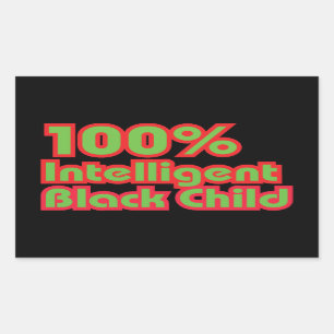 100% Intelligent Black Child Rectangular Sticker