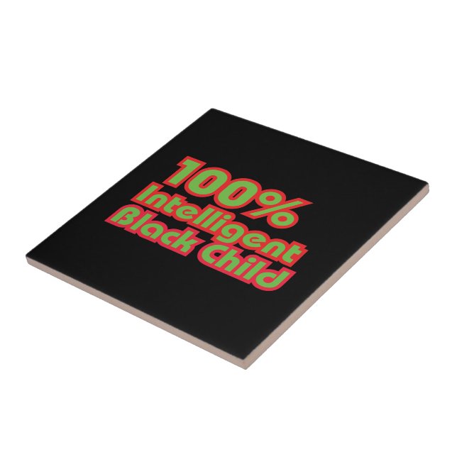 100% Intelligent Black Child Tile (Side)