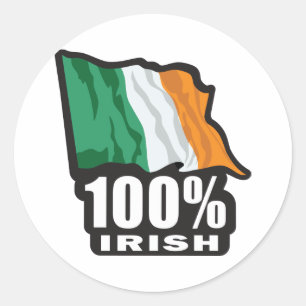 100%-IRISH CLASSIC ROUND STICKER