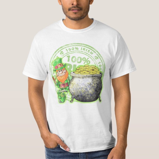 100% Irish Leprechaun's Gold ~ T-Shirt (Front)