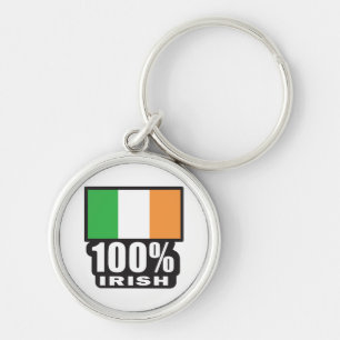 100% Irish/St. Patrick's Day Key Ring