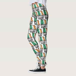 100% Irish with the Flag of Ireland Leggings