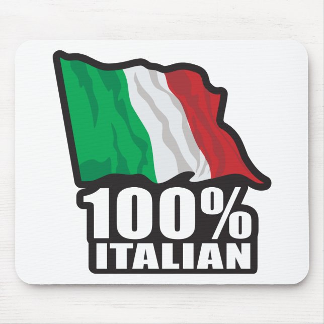 100%-Italian-Flag---Waving Mouse Mat (Front)