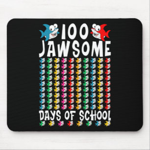 100 Jawsome Days of School Shark 100th Day of Scho Mouse Mat