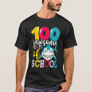 100 Jawsome Days Of School Shark Student Boys Girl T-Shirt