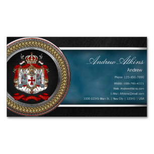 [100] Knights Templar Coat of Arms Magnetic Business Card