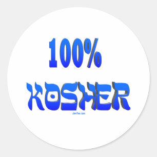100% kosher Jewish gifts Classic Round Sticker