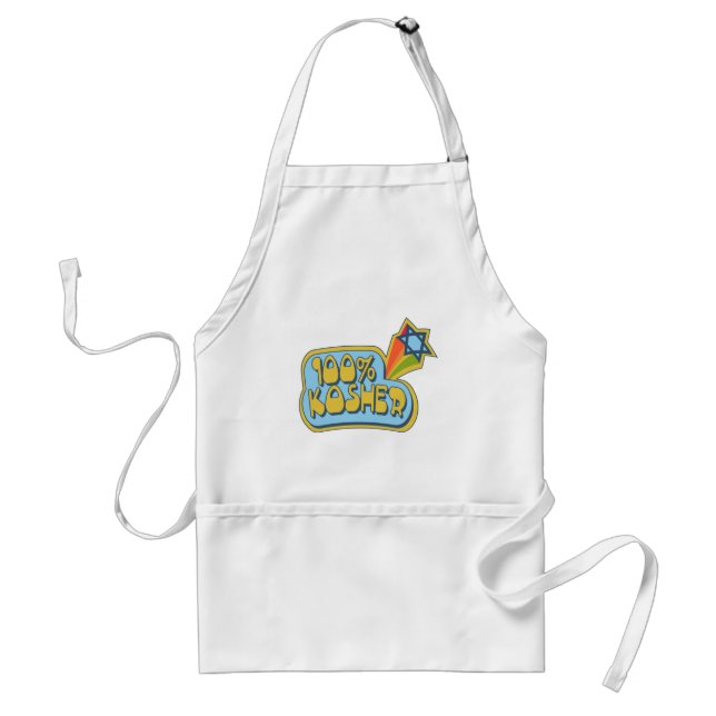 100% Kosher - Jewish Hebrew humour Standard Apron (Front)