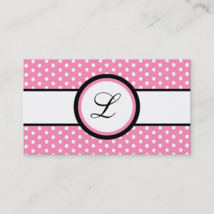 100 Light Pink Whit Polkadot Pokadot Business Card