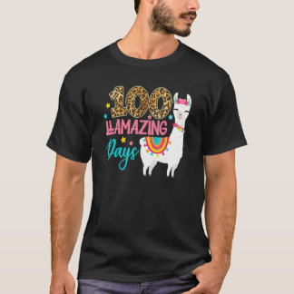 100 Llamazing Days Llama 100th Day Of School Teach T-Shirt