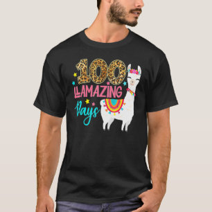 100 Llamazing Days Llama 100th Day Of School Teach T-Shirt
