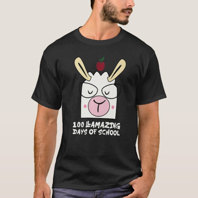100 Llamazing Days Llama 100th Day Of School Teach T-Shirt (Front)