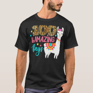 100 Llamazing Days Llama 100th Day Of School Teach T-Shirt