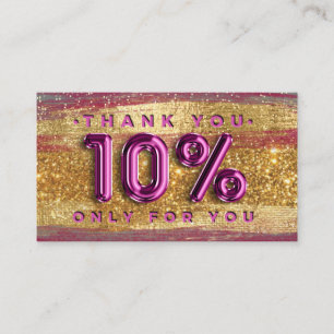 100 Logo QRCODE 10%OFF Code Gold Glitter Pink Business Card