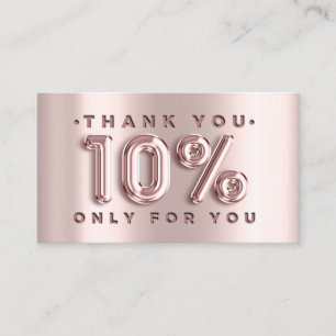100 Logo QRCODE 10%OFF Code Rose Metal Pink Business Card