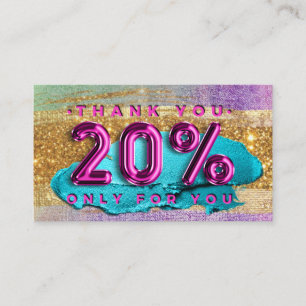 100  Logo QRCODE 20%OFF Code Gold Glitter Pink Lux Business Card