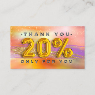 100  Logo QRCODE 20%OFF Code Gold Holographic Business Card
