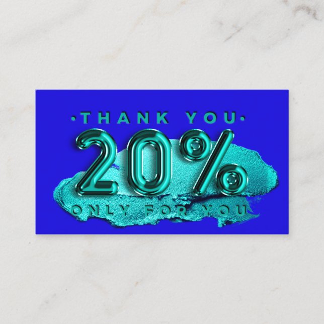 100  Logo QRCODE 20%OFF Code Makeup Strokes Business Card (Front)