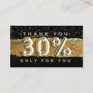 100 Logo QRCODE 30%OFF Thank You Black Gold Business Card