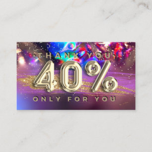 100  Logo QRCODE 40%OFF Thank Gold Holograph Business Card