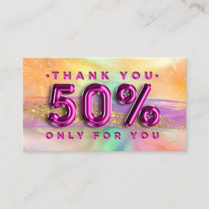 100 Logo QRCODE 50%OFF Thank Pinky Holographic Business Card